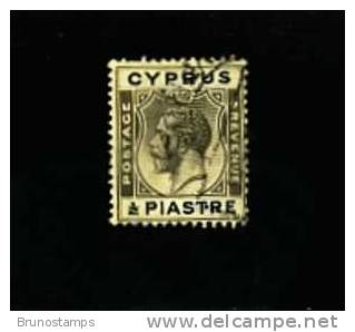 CYPRUS - 1924   GEORGE V   ½  PIASTRE  BLACK  FINE USED - Cyprus (...-1960)