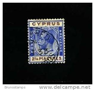 CYPRUS - 1924   GEORGE V   2½  PIASTRES  BLUE & LILAC   FINE USED - Chypre (...-1960)