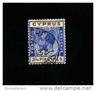 CYPRUS - 1924   GEORGE V   2½  PIASTRES  BLUE & LILAC   FINE USED - Cyprus (...-1960)