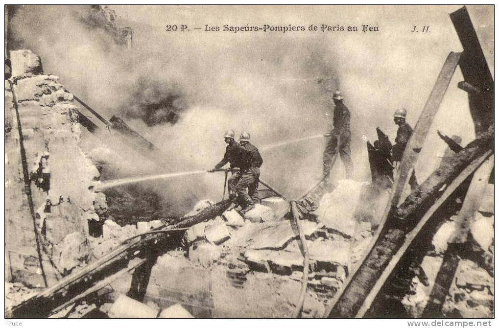 LES SAPEURS-POMPIERS DE PARIS AU FEU TOP RARE - Sapeurs-Pompiers