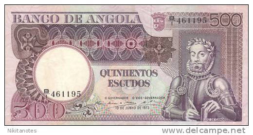 PORTUGAL ANGOLA 500 ESCUDOS 1973 - LUIZ DE CAMÕES - Angola