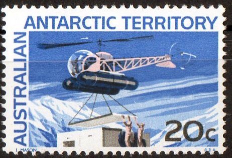 Australian Antarctic 1966 20c Helicopter MH - Unused Stamps