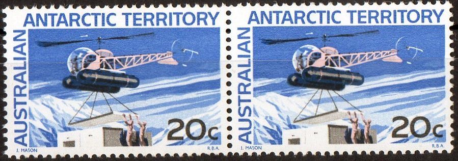 Australian Antarctic 1966 20c Helicopter MNH Pair - Ongebruikt