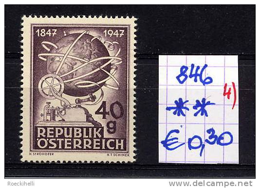 5.11.1947 - SM  "100 Jahre Telegraphie"  ** Postfrisch  -  Siehe Scans  (846 04) - Ungebraucht