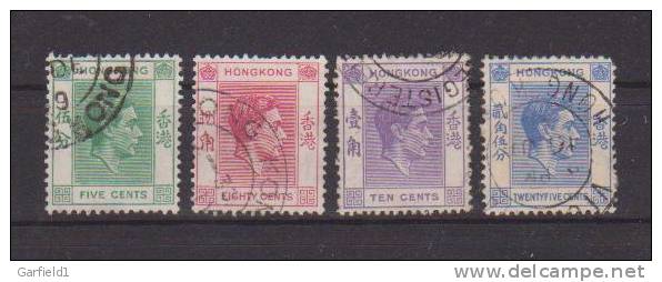 Hong Kong Scott Nr. 157 + 157B + 158 + 160 - Gestempelt / Used / (o) - Used Stamps