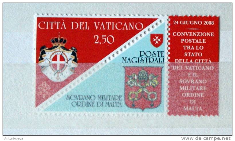 VATICAN 2008 CONVENZIONE SMOM MNH RARE - Oblitérés