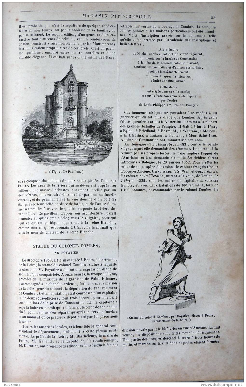 LE MAGASIN PITTORESQUE - FÉVR. 1842 - N°7 : ENFANTS EDOUARD HILDEBRANDT - LA COMELLE - COLONEL COMBES - MASCARADE ROME - - 1800 - 1849