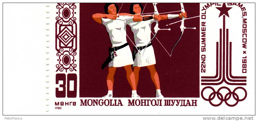 1980 Mongolia - Olimpiadi Di Mosca - - Tiro Con L'Arco