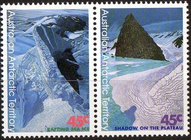 Australian Antarctic 1996 Landscapes 45c Se-tenant Pair MNH - Nuevos