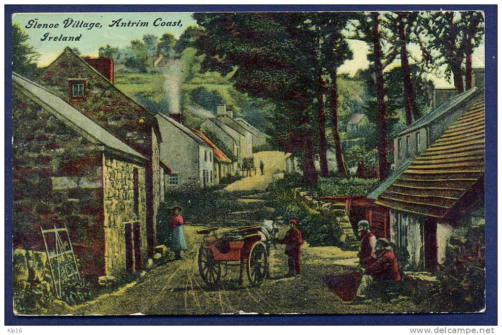 IRELAND,ANTRIM COAST,GLENOE VILLAGE, OLD PC - Antrim