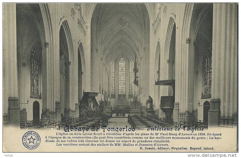 Tongerloo : Entérieur De L'église ( Geschreven Met Zegel ) - Westerlo