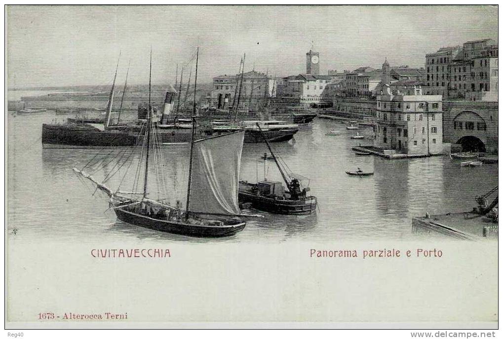 ITALIE -  CIVITAVECCHIA  -  Panorama Parziale E Porto  -  PRECURSORE - Civitavecchia