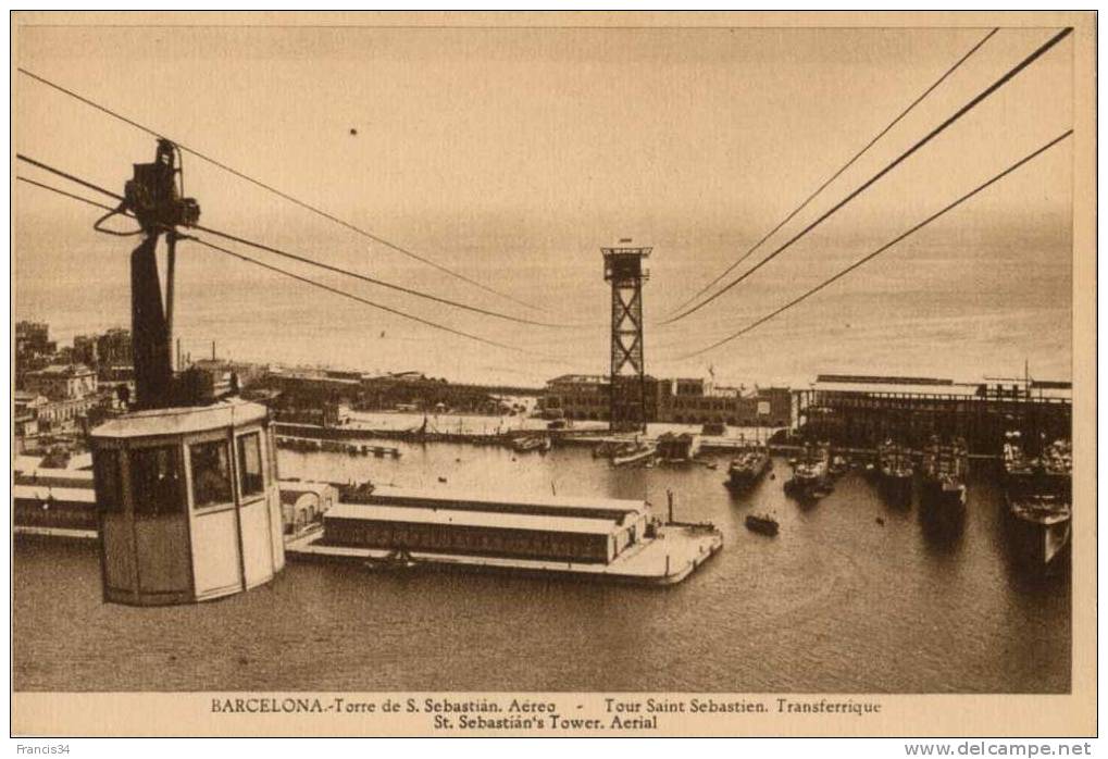 CPA - Barcelona - Torre De S.Sebastian - Aereo - Barcelona