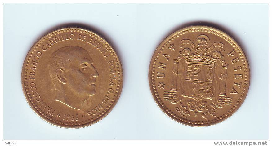 Spain 1 Peseta 1966 (71) Gaudillo Franco - 1 Peseta