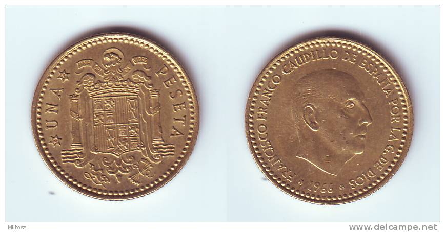 Spain 1 Peseta 1966 (72) Gaudillo Franco - 1 Peseta