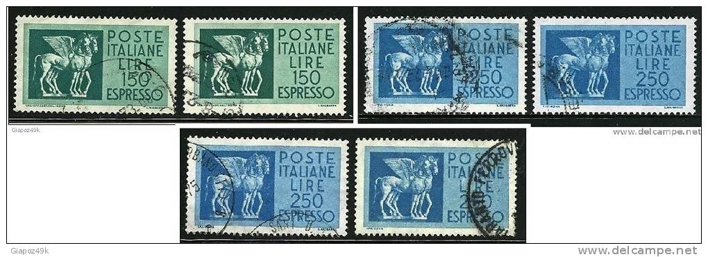 ● ITALIA 1968 / 76 - ESPRESSI - CAVALLI ALATI  N. 36 E 37 Usati - Cat. ? € - L. 5779 /81 /82 - Express-post/pneumatisch