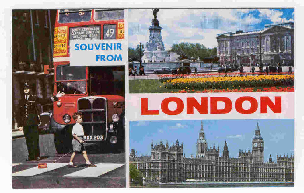 ROYAUME-UNI   Souvenir  From LONDON Policeman On Traffic Dufy, Buckingham Palace, Houses Of Parliament - Other & Unclassified