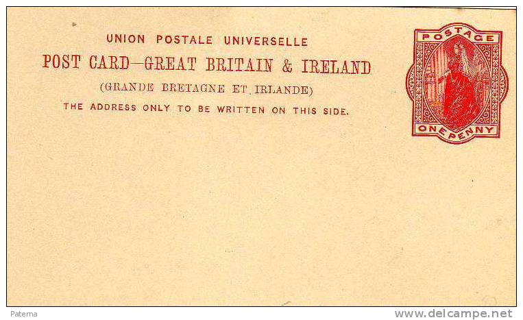 Entero Posta, One Penny, BRITAIN & IRELAND, 1900,  Entier Postal, Postale - Briefe U. Dokumente