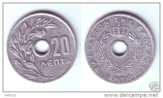 Greece 20 Lepta 1959 - Grecia