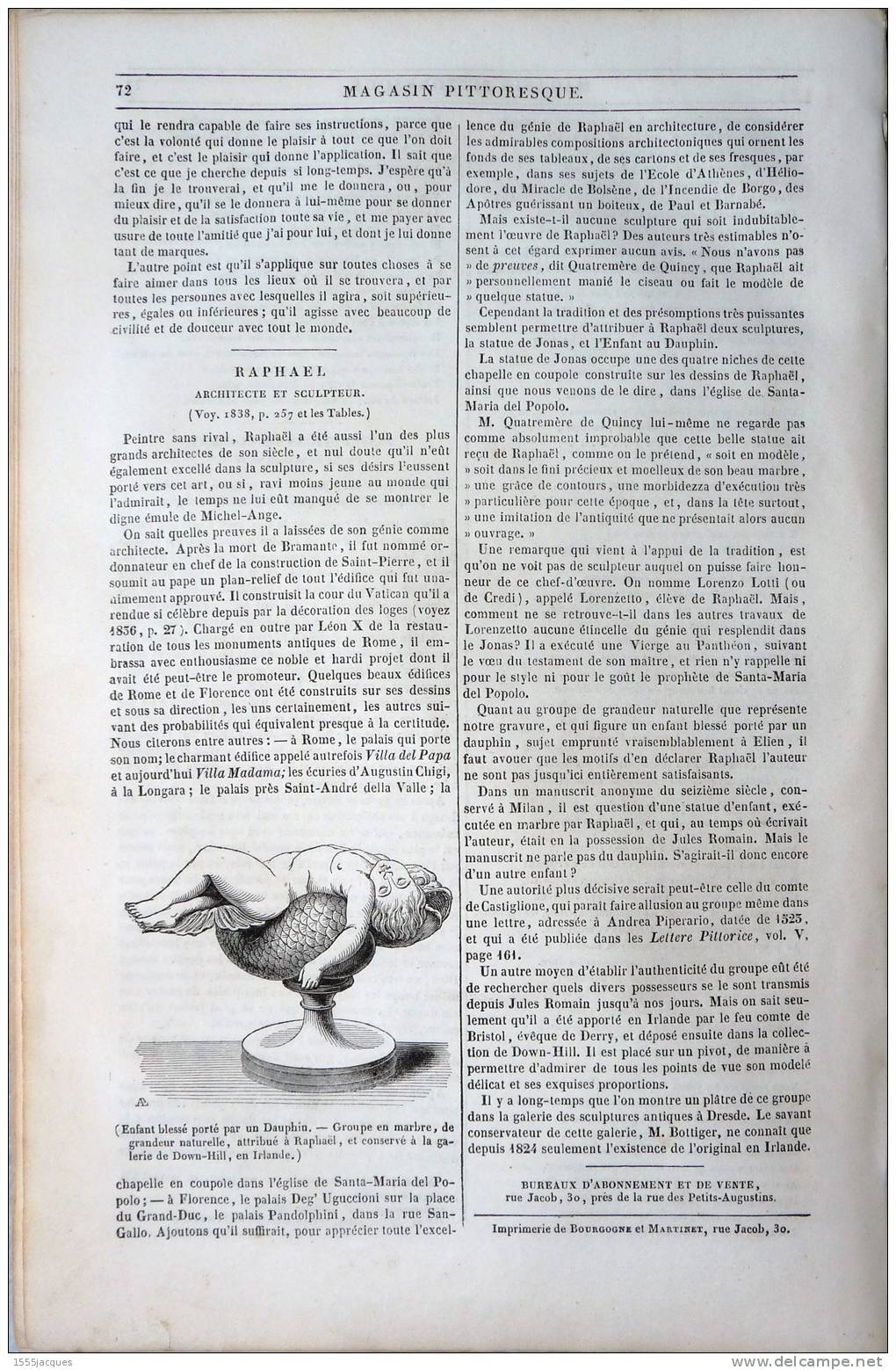 LE MAGASIN PITTORESQUE - FÉVR. 1842 - N°9 : COEVERDEN - HOMME PORC-EPIC SHWE-MAONG BIRMANIE - SAINT-GERMAIN-DES-PRES - - 1800 - 1849