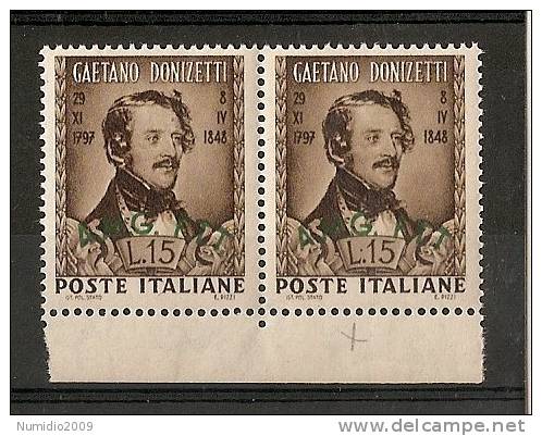 1948 TRIESTE A DONIZETTI Varietà MNH ** - RR7090-2 - Neufs