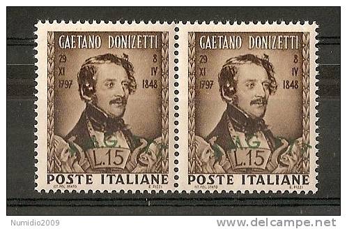 1948 TRIESTE A DONIZETTI Varietà MNH ** - RR7090-4 - Neufs