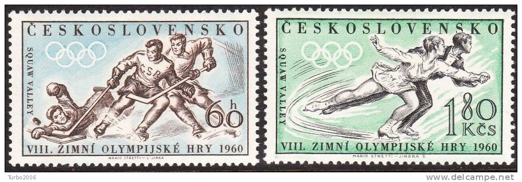 Tsjechoslawakia 1960 Squaw Valley Winter Olympics Set Michel 1183 / 1184 MH - Winter 1960: Squaw Valley