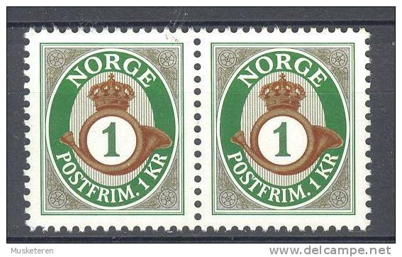 Norway 2001 Mi. 1380    1 Kr Posthorn In Horiz. Pair MNG - Unused Stamps