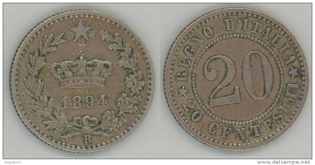 Regno - 20 Centesimi 1894R - SPL - 1878-1900 : Umberto I