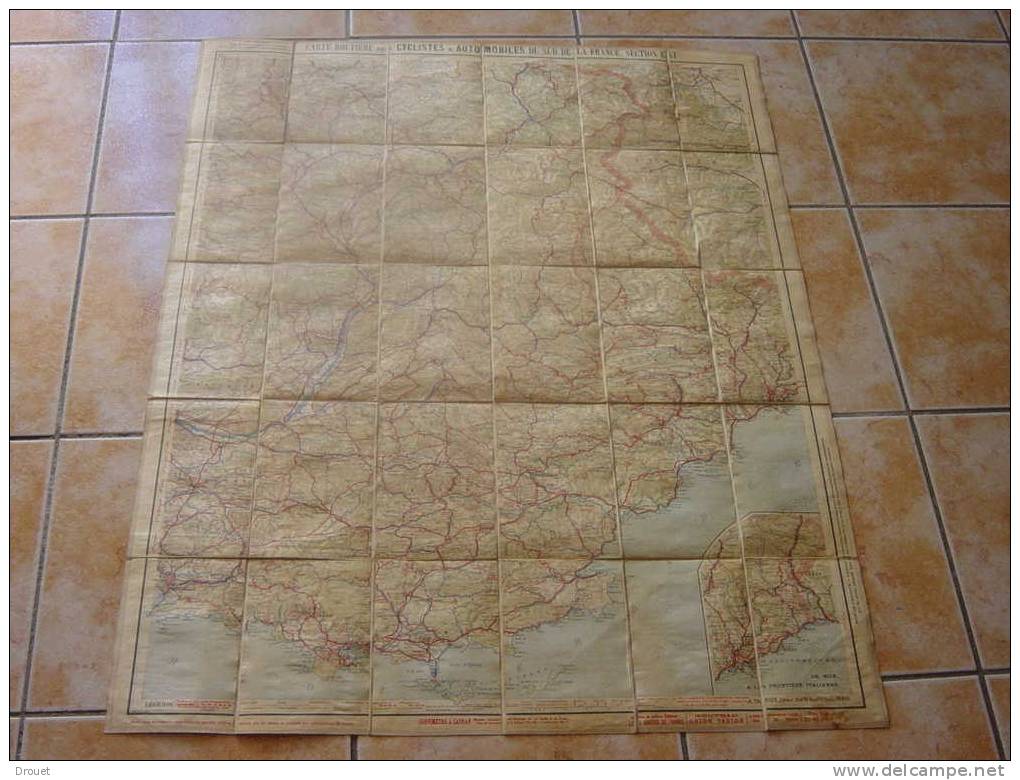 CARTE ENTOILEE TARIDE - CARTE ROUTIERE POUR CYCLISTES & AUTOS DU SUD DE LA FRANCE - SECTION EST - Topographical Maps