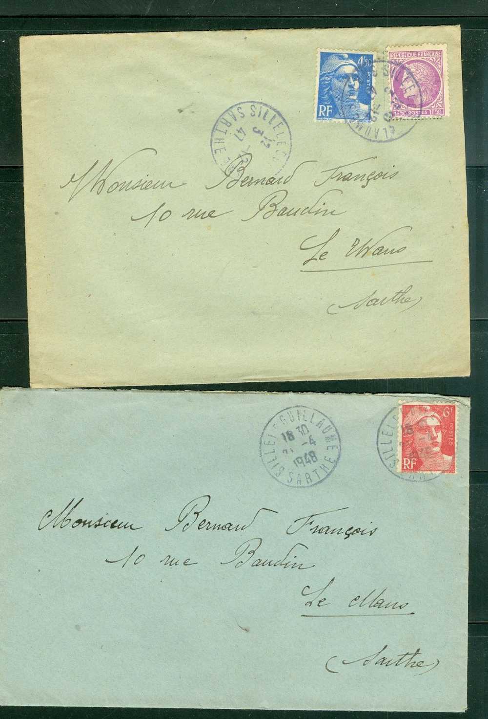 Lot De 10 Lettres ( Tous Scanné ) Affranchies Par Type Gandon Et Divers  - AD84 - 1945-54 Marianne Of Gandon