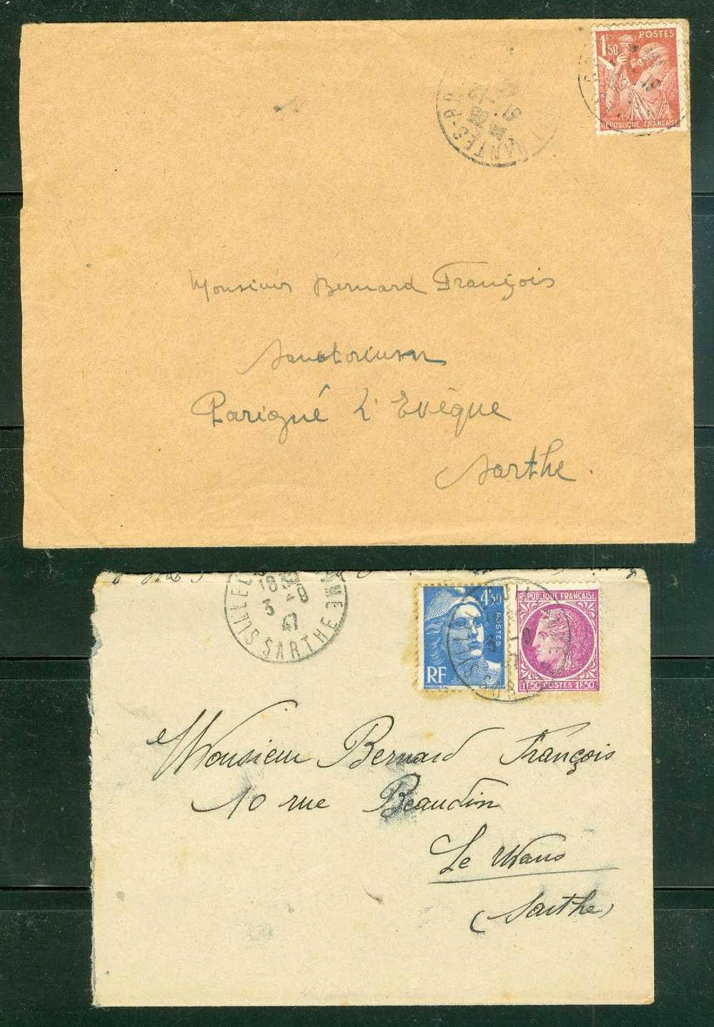 Lot De 10 Lettres ( Tous Scanné ) Affranchies Par Type Gandon Et Divers  - AD84 - 1945-54 Marianne (Gandon)