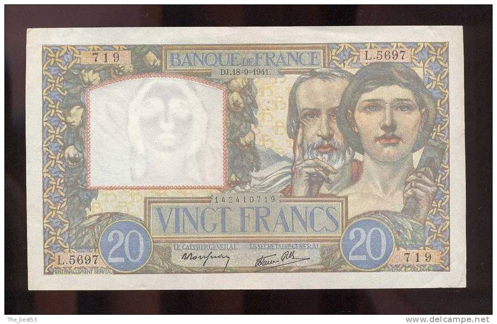 20  Francs  -  Science Et Travail  1941 - 20 F 1939-1942 ''Science Et Travail''