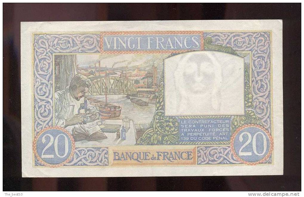 20  Francs  -  Science Et Travail  1941 - 20 F 1939-1942 ''Science Et Travail''