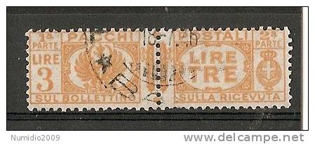 1927-32 RENGO USATO PACCHI POSTALI 3 LIRE - RR6985-3 - Postal Parcels