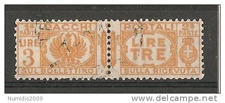 1927-32 RENGO USATO PACCHI POSTALI 3 LIRE - RR6985-6 - Colis-postaux