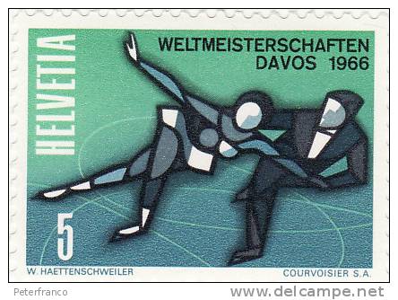 B-1966 Svizzera - Campionati Mondiali A Davos - Eiskunstlauf