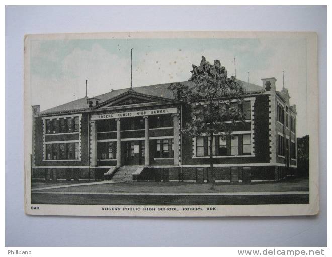 Rogers Ar   Rogers Public High School   1933 Cancel - Altri & Non Classificati