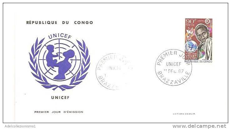 44178)lettera F.d.c. Serie Uniceef Con Un Valore + Annullo - FDC