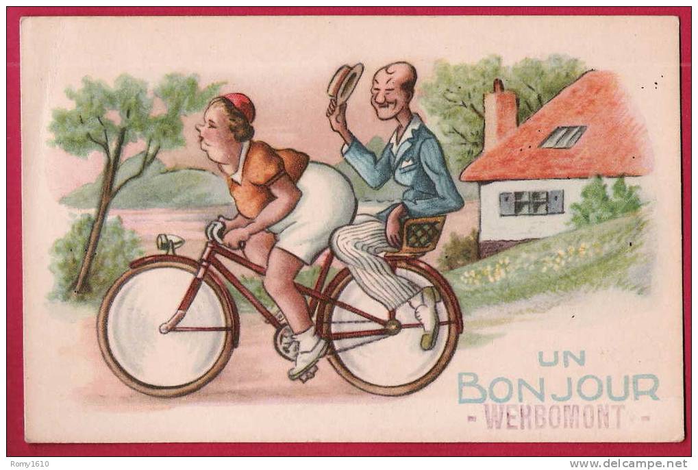 Un Bonjour De Werbomont. Couple à Vélo. - Ferrieres