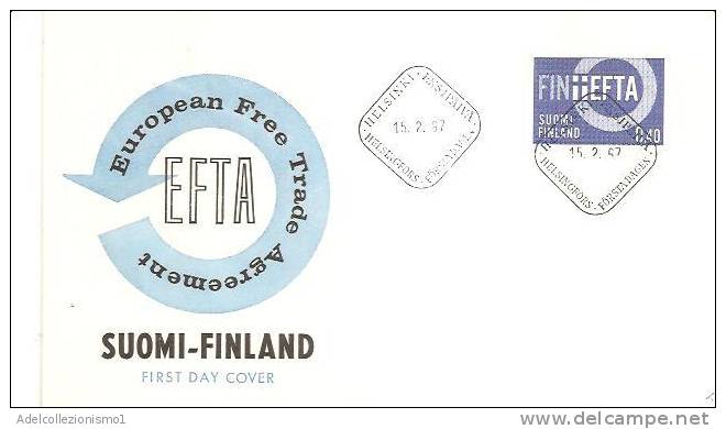 44186)lettera F.d.c. Serie Finlandia EFTA Con Un Valore + Annullo - FDC
