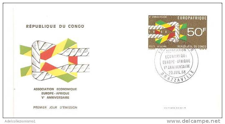 44209)lettera F.d.c. Serie Rep. Du Congo , Ass. Economica Europa - Africa Con Un Valore + Annullo - FDC