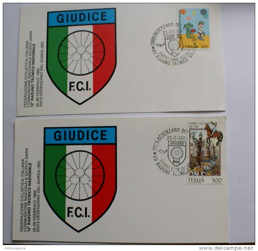 Italia; 4 Buste Affrancate Clebrative Federazione Ciclistica Italiana E ROMAFIL 2007 - Maximumkaarten