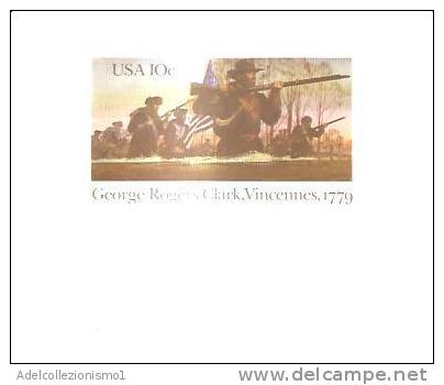 44290)cartolina Illustratoria Serie George Rogers Clark , Vincennes, 1779 Con Un Valore - Nuova - Cartes Souvenir