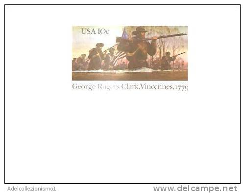 44292)cartolina Illustratoria Serie George Rogers Clark , Vincennes, 1779 Con Un Valore - Nuova - Cartes Souvenir