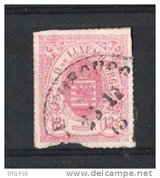 12,5c ARMOIRIES LUXEMBOURG No.18 ROSE  (o) PERCES EN LIGNES - 1859-1880 Wappen & Heraldik