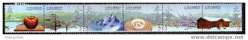 2000 Weather Stamps- Winter Season Snow Mount Pine Plum Tonic Food Plum Blossom Rice Balls - Clima & Meteorología