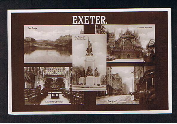 RB 548 - Early Real Photo Multiview Postcard Exeter Devon - Exeter