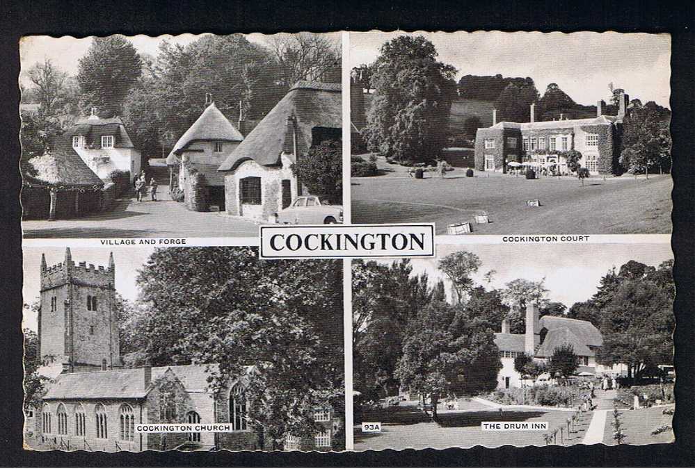 RB 549 - Cockington Court & The Drum Inn - Multiview Postcard Torquay - Devon - Torquay