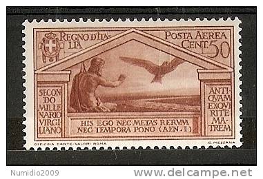 1930 REGNO VIRGILIO POSTA AEREA 50 CENT MH * - RR6782 - Correo Aéreo